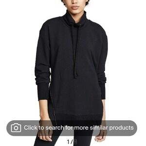 L'AGENCE Aspen Side Zip Oversized Sweater Size XS Black‎ Cowl Neck